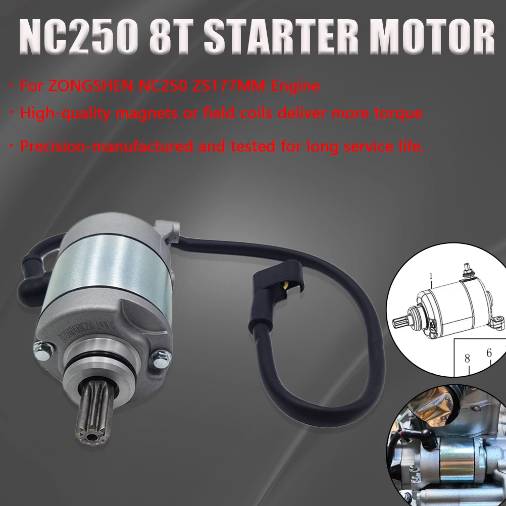 ZS177MM NC250 Motorcycle 8T Starter Motor Electrical Start Engine For ZONGSHEN KEWS K16 K23 GR8 MOTOLAND AVANTIS KAYO BRZ Bikes
ZS177MM NC250 Motorcycle 8T Starter Motor Electrical Start Engine For ZONGSHEN KEWS K16 K23 GR8 MOTOLAND AVANTIS KAYO BRZ Bikes