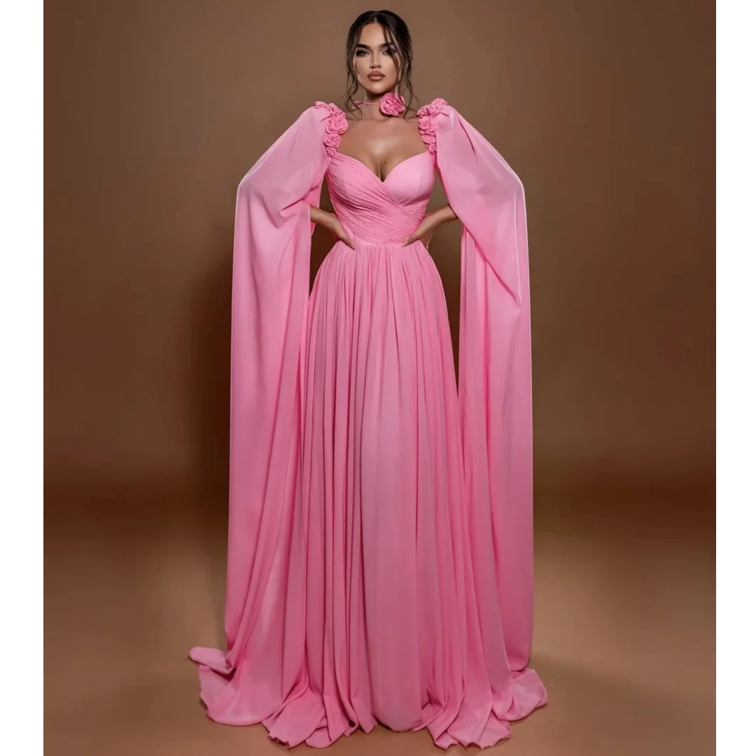 A Line Evening Dresses Pleat Chiffon Maxi Gown with Wrap Flowers Wedding Party Dress Customized Elegant Vestidos
A Line Evening Dresses Pleat Chiffon Maxi Gown with Wrap Flowers Wedding Party Dress Customized Elegant Vestidos