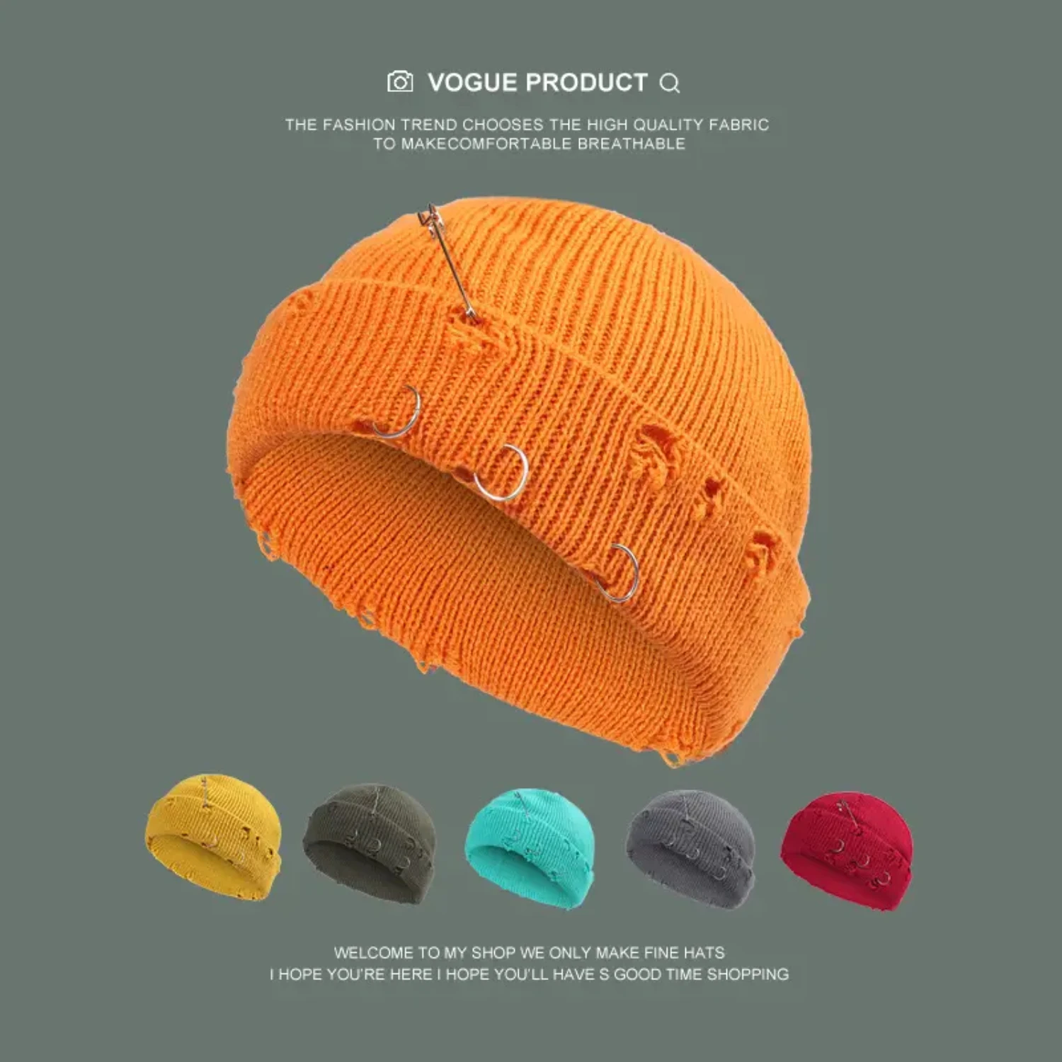 Personalized Iron Ring Pin Hole Knitted Wool Cap - New Stylish Accessory for Customized Looks!
Personalized Iron Ring Pin Hole Knitted Wool Cap - New Stylish Accessory for Customized Looks!