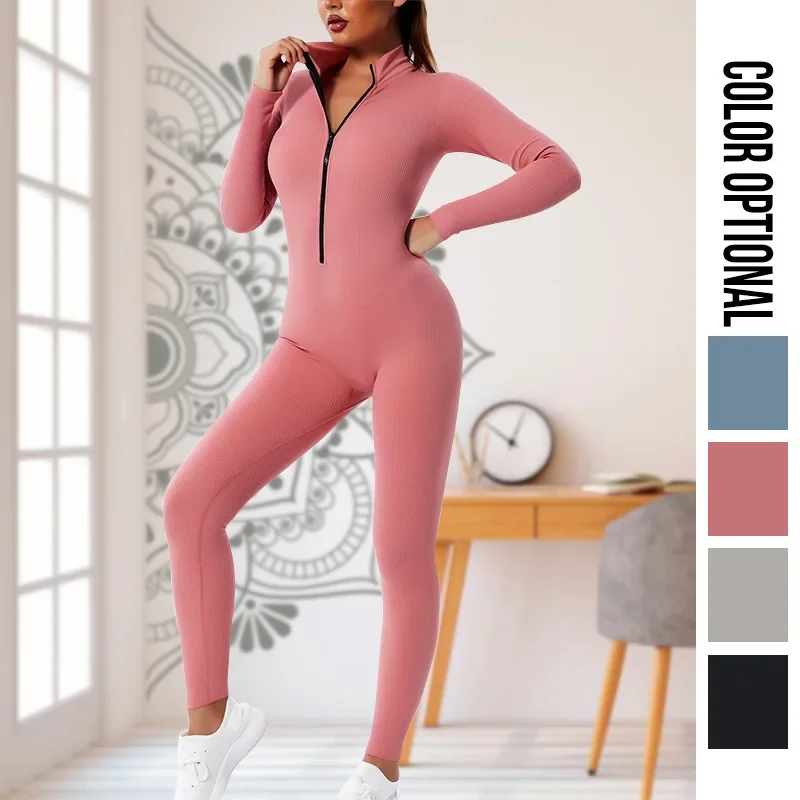 Women Rompers One-piece Sports Suit Female Gym Bodysuit Fitness Outfit Long Sleeve Yoga Zipper Jumpsuits Skinny Activity Wear
Women Rompers One-piece Sports Suit Female Gym Bodysuit Fitness Outfit Long Sleeve Yoga Zipper Jumpsuits Skinny Activity Wear