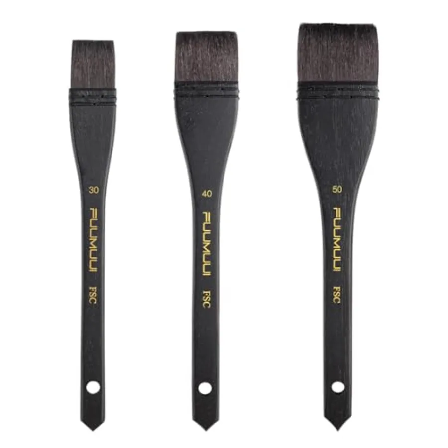 Flat Watercolor Brushes, 3pcs Professional Squirrel Hair Flat Hake Brushes Set, Artists Scale Large Paint Brush with Long Handl
Flat Watercolor Brushes, 3pcs Professional Squirrel Hair Flat Hake Brushes Set, Artists Scale Large Paint Brush with Long Handl