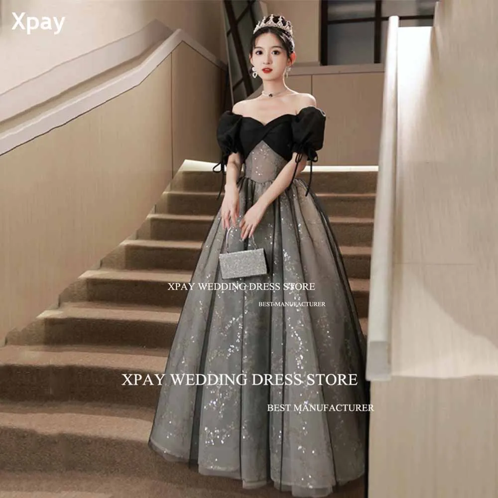 XPAY Off The Shoulder Korea Black Evening Dresses For Wedding Photo Shoot Prom Gowns Elegant Short Sleeve Birthday Party Dress
XPAY Off The Shoulder Korea Black Evening Dresses For Wedding Photo Shoot Prom Gowns Elegant Short Sleeve Birthday Party Dress