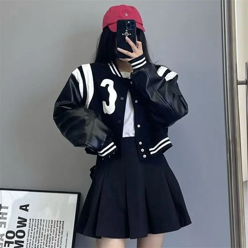 Sweet Cool Style Baseball Jacket Women Spring Fall New Korean Loose Letter Embroidery Cropped Top Ins Trendy Coat
Sweet Cool Style Baseball Jacket Women Spring Fall New Korean Loose Letter Embroidery Cropped Top Ins Trendy Coat