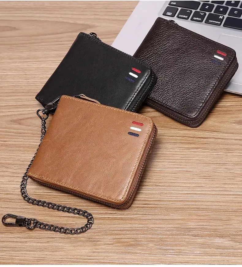 Men's Wallet Zipper Genuine Leather Wallet Men High Quality Anti Theft RFID Blocking Business Credit Card Holder Coin Purse Man
Men's Wallet Zipper Genuine Leather Wallet Men High Quality Anti Theft RFID Blocking Business Credit Card Holder Coin Purse Man