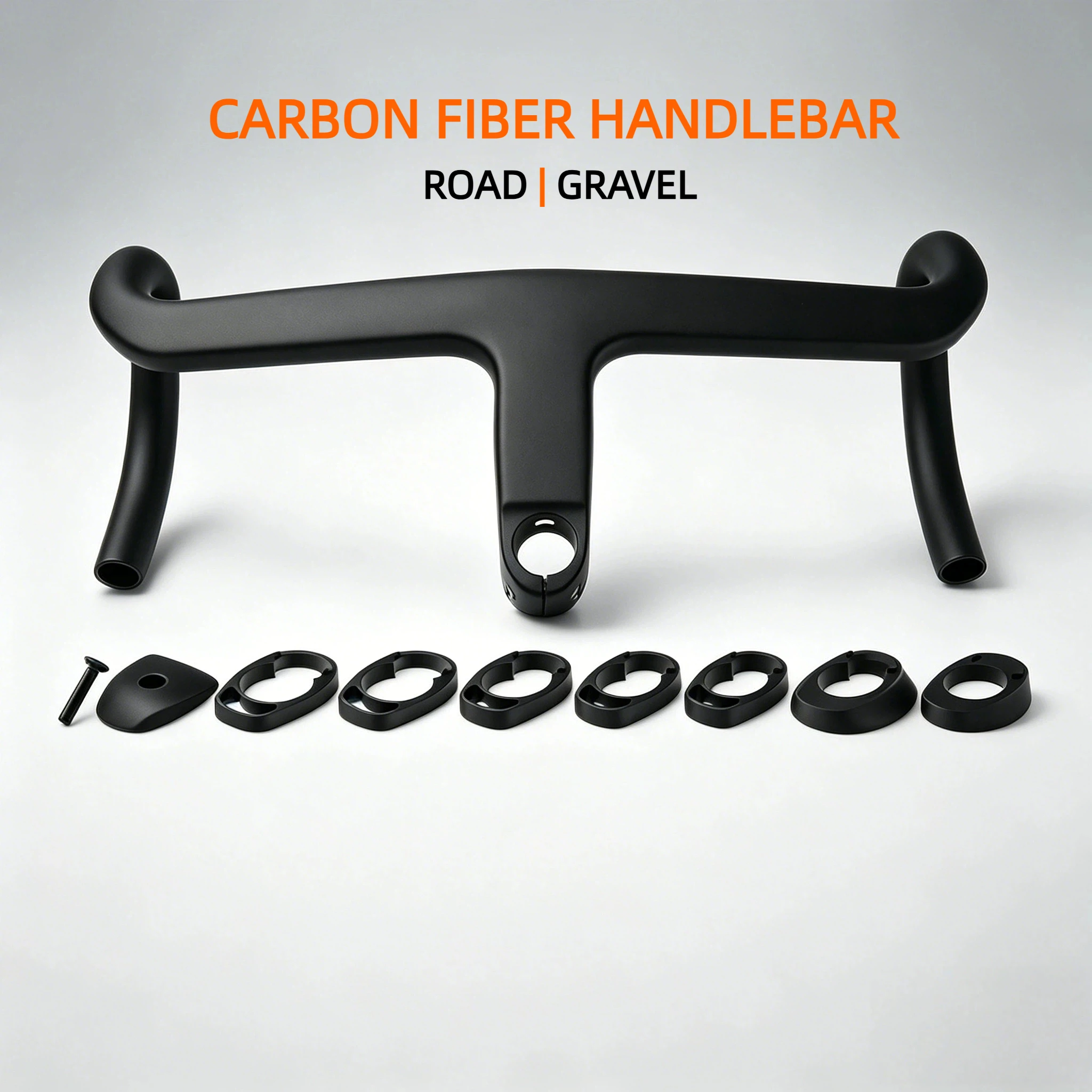 INC 2nd Gen Aero Integrated Handlebar, T800 Full Carbon Road Bike Handlebar 28.6mm OD1 with Headset Spacers Internal Cable
INC 2nd Gen Aero Integrated Handlebar, T800 Full Carbon Road Bike Handlebar 28.6mm OD1 with Headset Spacers Internal Cable