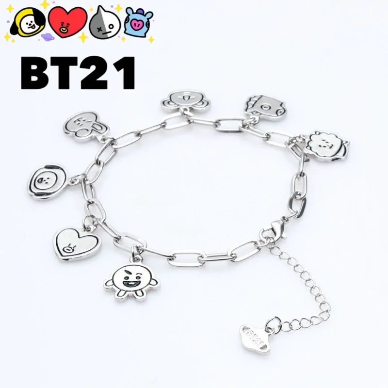 Personalized BTS Series BT21 Cute Creative Cartoon Pattern Unisex New Simple Fashion Versatile Zinc Alloy Bracelet Holiday Gift
Personalized BTS Series BT21 Cute Creative Cartoon Pattern Unisex New Simple Fashion Versatile Zinc Alloy Bracelet Holiday Gift