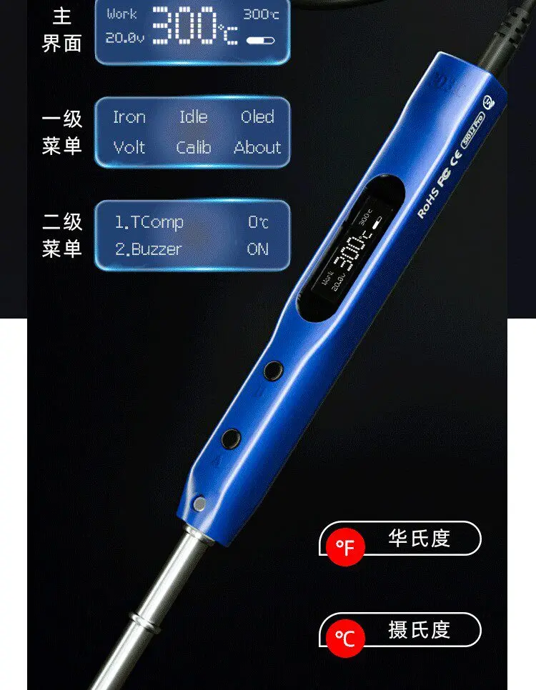 SI012 Pro Color Intelligent OLED Soldering Iron Sensitivity Adjustable for T12 | TS Soldering Iron Head
SI012 Pro Color Intelligent OLED Soldering Iron Sensitivity Adjustable for T12 | TS Soldering Iron Head