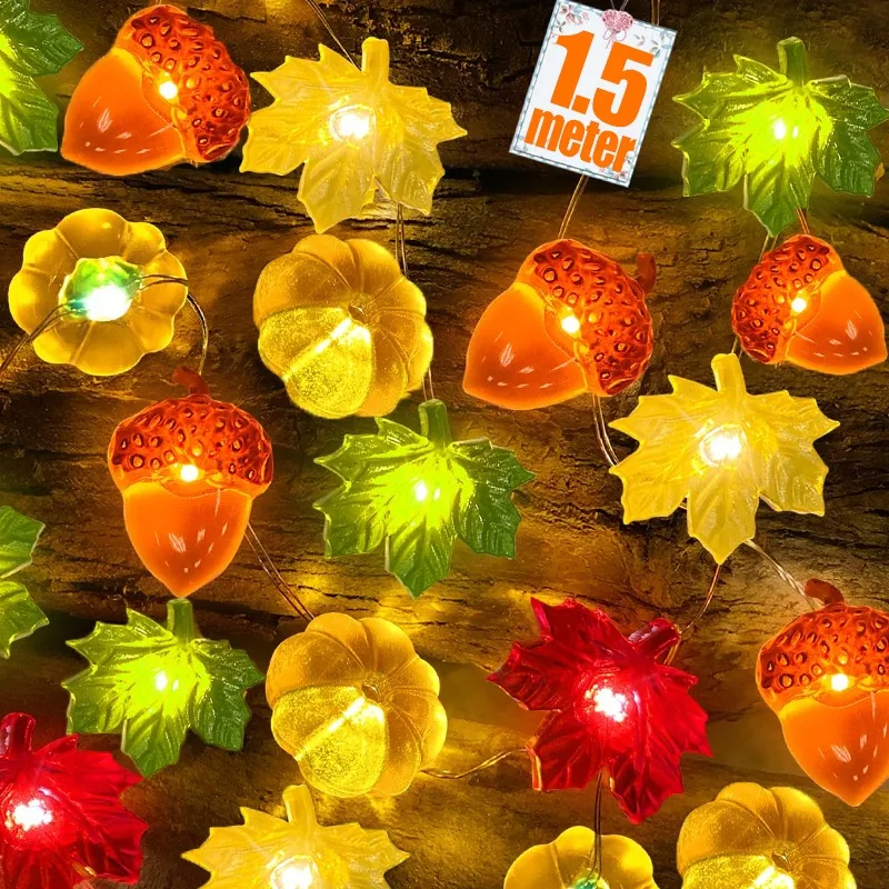 Halloween LED Pumpkin Lights Maple Leaf Pine Cone Lighting Strings Battery Operated Hanging Lamp DIY Festival Decoration Lights
Halloween LED Pumpkin Lights Maple Leaf Pine Cone Lighting Strings Battery Operated Hanging Lamp DIY Festival Decoration Lights