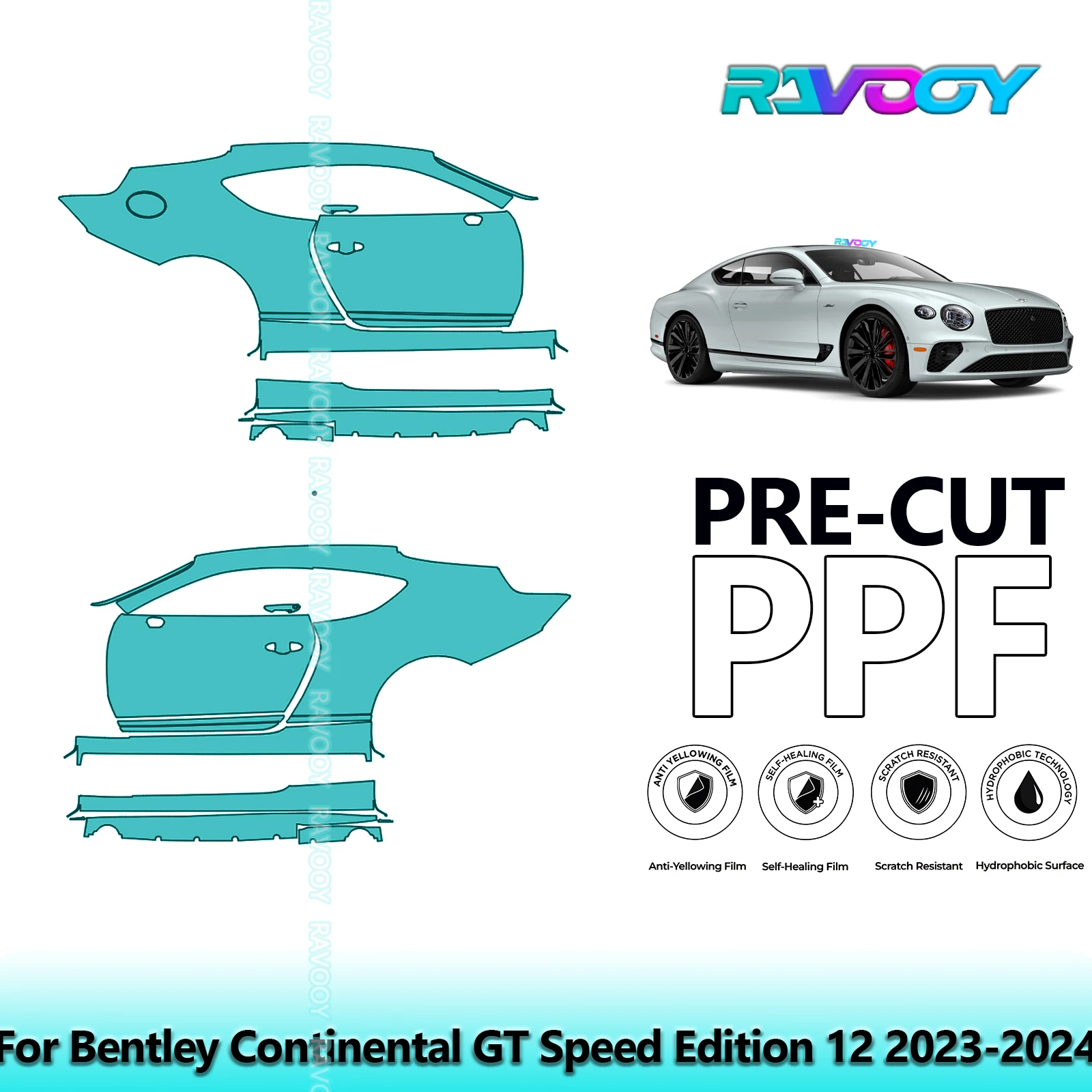 For Bentley Continental GT Speed Edition 12 2023-2024 8.5mil Pre-Cut PPF Door & A/B Pillar Kit TPU Paint Protection Film Set
For Bentley Continental GT Speed Edition 12 2023-2024 8.5mil Pre-Cut PPF Door & A/B Pillar Kit TPU Paint Protection Film Set