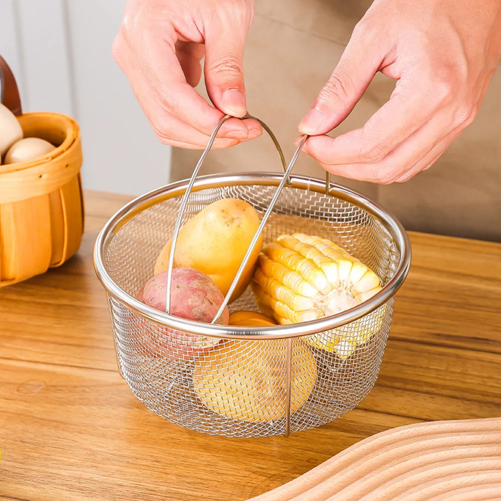 1Pcs Stainless Steel Handheld Steaming Basket Multi-functional Draining Kitchen Strainer Basket Cooking Filter
1Pcs Stainless Steel Handheld Steaming Basket Multi-functional Draining Kitchen Strainer Basket Cooking Filter