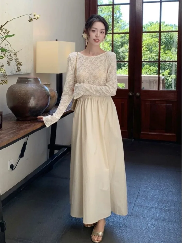 Autumn Women Elegant Lace Party Dress French Fashion Long Sleeve A-Line Midi Dresses Chic Casual Female Sexy Vestidos Largos New
Autumn Women Elegant Lace Party Dress French Fashion Long Sleeve A-Line Midi Dresses Chic Casual Female Sexy Vestidos Largos New