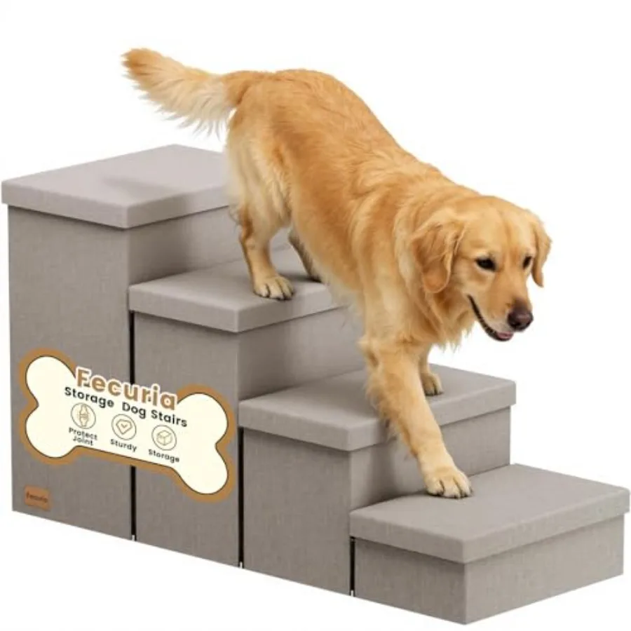 4-Step Wide Dog Stairs with Storage 23 H Non-Slip Sturdy Pet Steps for High Bed Couch Window Pet Stairs for Small/Medium/Large
4-Step Wide Dog Stairs with Storage 23 H Non-Slip Sturdy Pet Steps for High Bed Couch Window Pet Stairs for Small/Medium/Large