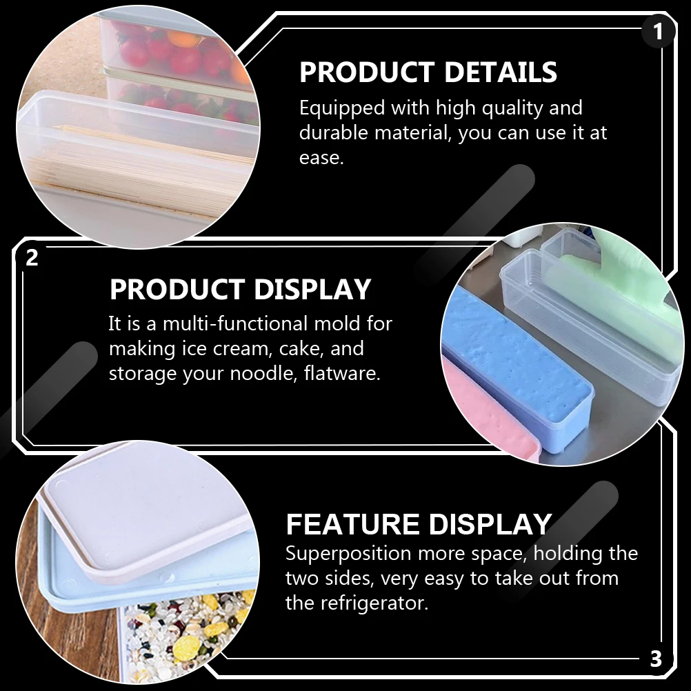 2Pcs Ice Cream Boxes Freezer Containers Cube Tray Plastic Tubs Noodle Storage Stackable Dustproof Food Preservation Boxes Home
2Pcs Ice Cream Boxes Freezer Containers Cube Tray Plastic Tubs Noodle Storage Stackable Dustproof Food Preservation Boxes Home