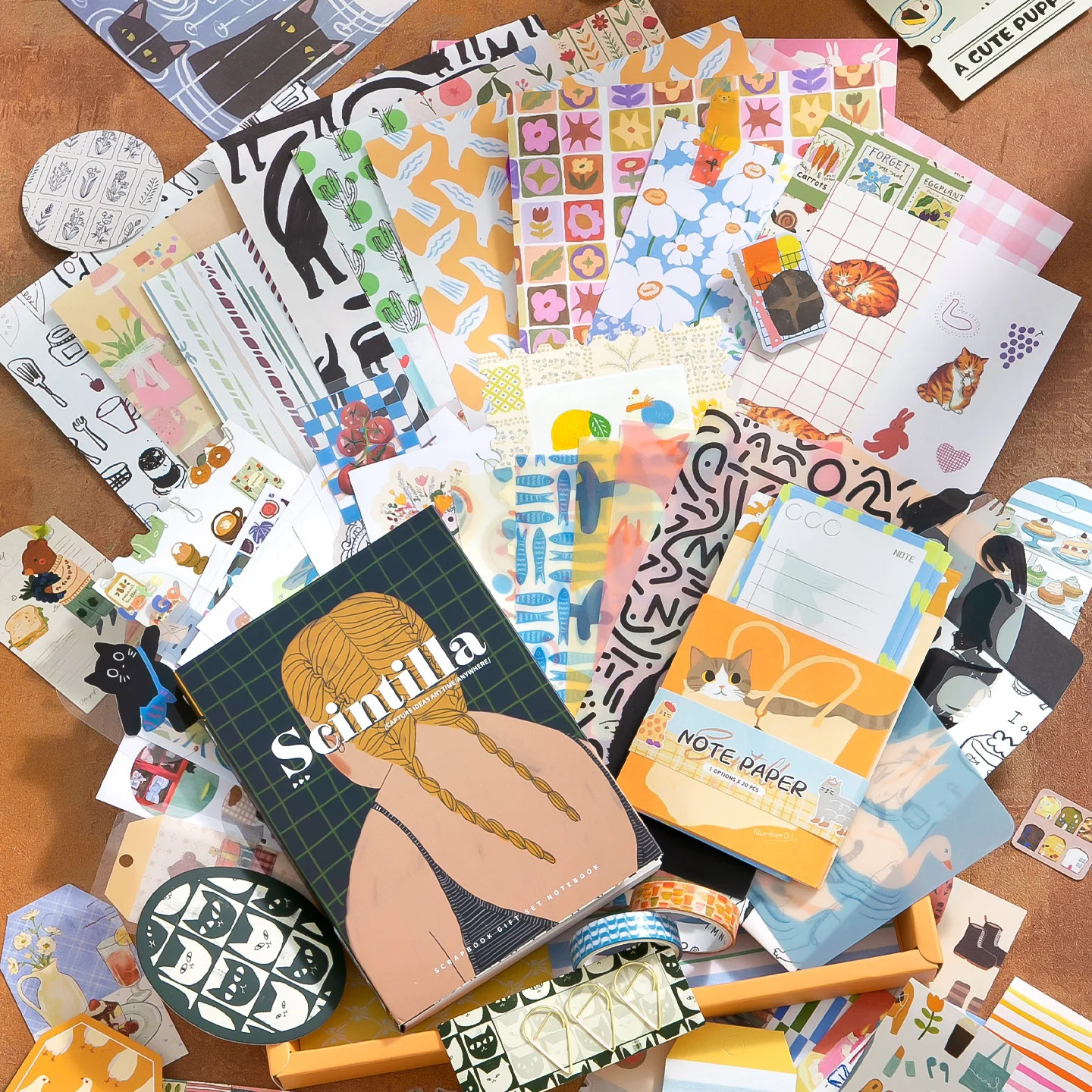 Korean Style DIY Journal Gift Set with Stickers Washi Tape Decorative Paper Notebook for Scrapbooking Stationery
Korean Style DIY Journal Gift Set with Stickers Washi Tape Decorative Paper Notebook for Scrapbooking Stationery