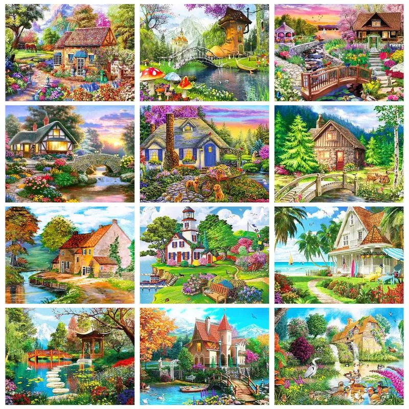 RUOPOTY 5D Diamond Painting House Garden Landscape Mosaic Flower Embroidery Kit Handicraft Home Decoration
RUOPOTY 5D Diamond Painting House Garden Landscape Mosaic Flower Embroidery Kit Handicraft Home Decoration