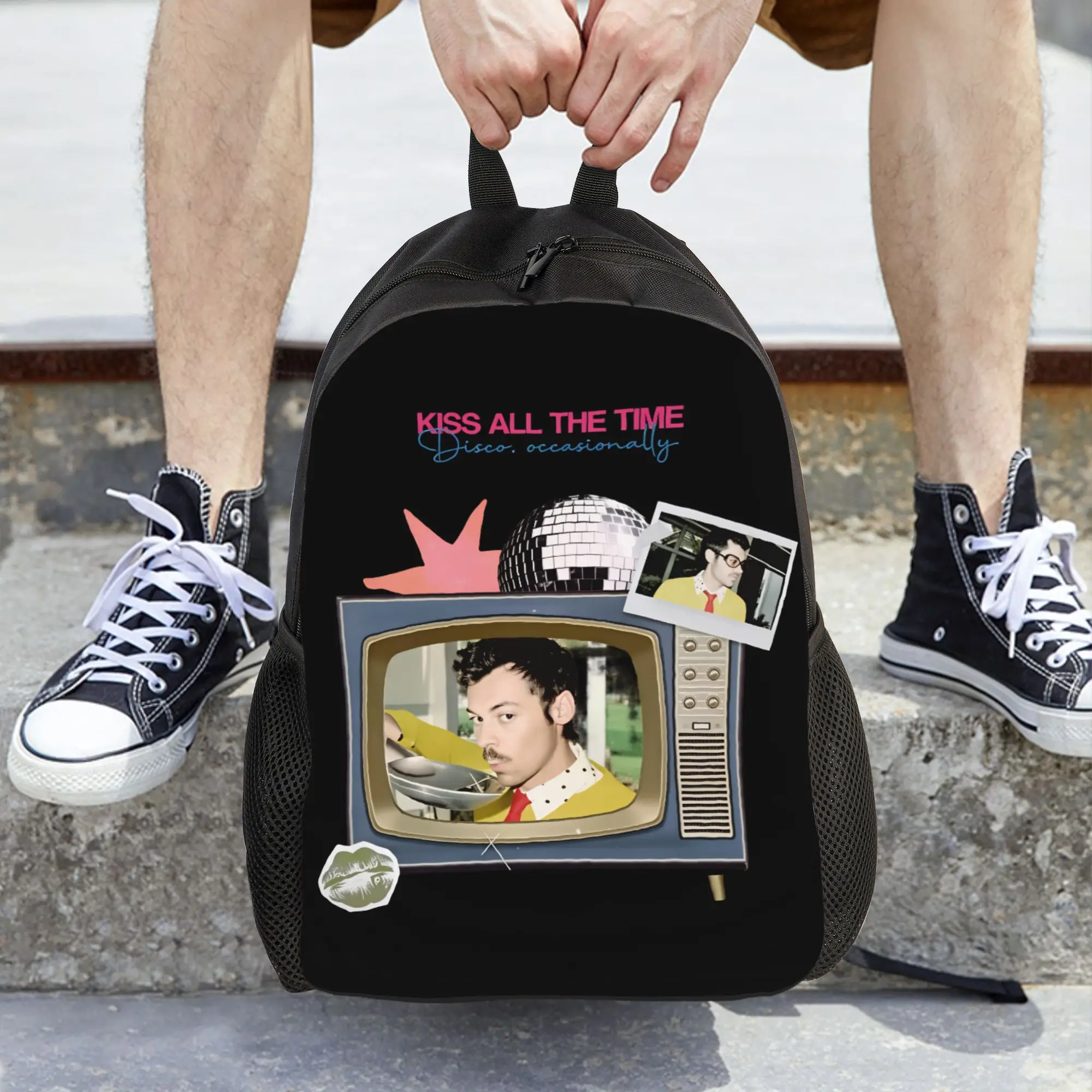 Harrys Styles Kiss All The Time Album Backpack Student Unisex Polyester College Backpacks Large Fashion School Bags Rucksack
Harrys Styles Kiss All The Time Album Backpack Student Unisex Polyester College Backpacks Large Fashion School Bags Rucksack