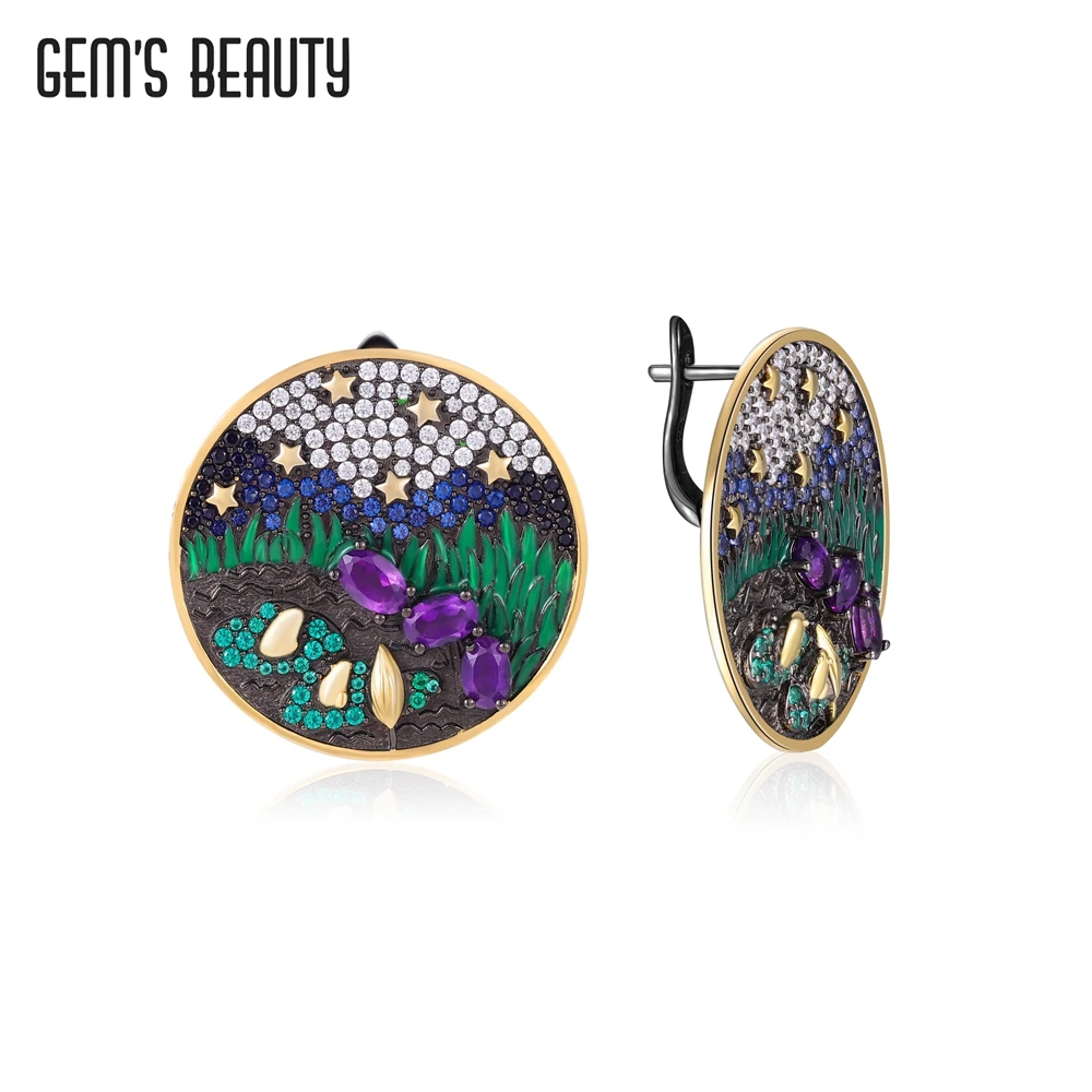 GEM'S BEAUTY Oil Painting Original Design Earrings For Women S925 Silver Needle Stud Earring Dangle Luxury Fine Jewelry Gift
GEM'S BEAUTY Oil Painting Original Design Earrings For Women S925 Silver Needle Stud Earring Dangle Luxury Fine Jewelry Gift