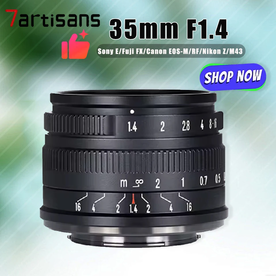 7artisans 35mm F1.4 II APS-C Manual Prime Cameras Lens For Sony E Fuji XF Canon EOS-M/RF Nikon Z M4/3 Mount Cameras
7artisans 35mm F1.4 II APS-C Manual Prime Cameras Lens For Sony E Fuji XF Canon EOS-M/RF Nikon Z M4/3 Mount Cameras