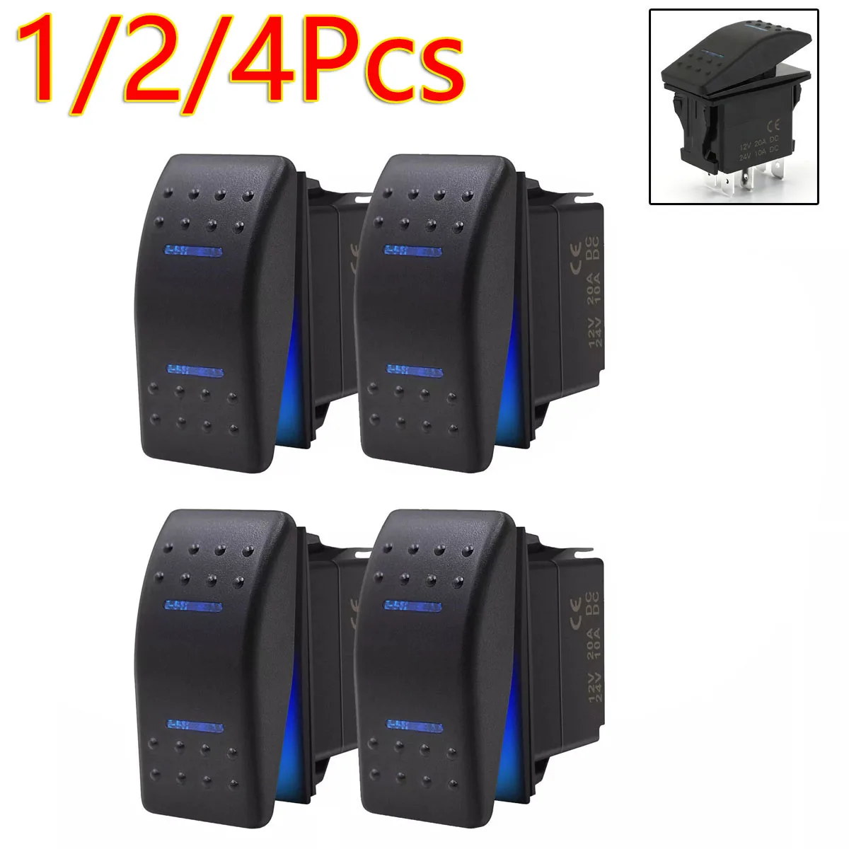 1/2/4Pcs Stationary Waterproof 7 Pins DPDT Blue Rocker Switch ON-OFF-ON 3 Position For DPDT Car Boat Rocker LED Switch 12V 20A
1/2/4Pcs Stationary Waterproof 7 Pins DPDT Blue Rocker Switch ON-OFF-ON 3 Position For DPDT Car Boat Rocker LED Switch 12V 20A