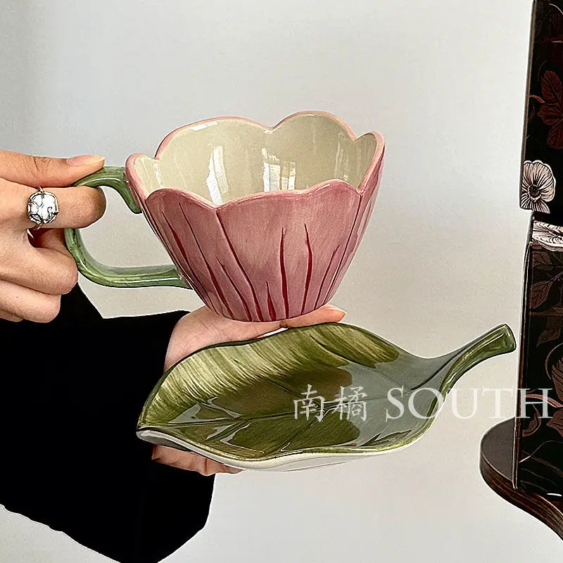 Flowers and leaves dance hand-painted black tulip coffee cup saucer latte cup afternoon tea water cup girl gift
Flowers and leaves dance hand-painted black tulip coffee cup saucer latte cup afternoon tea water cup girl gift