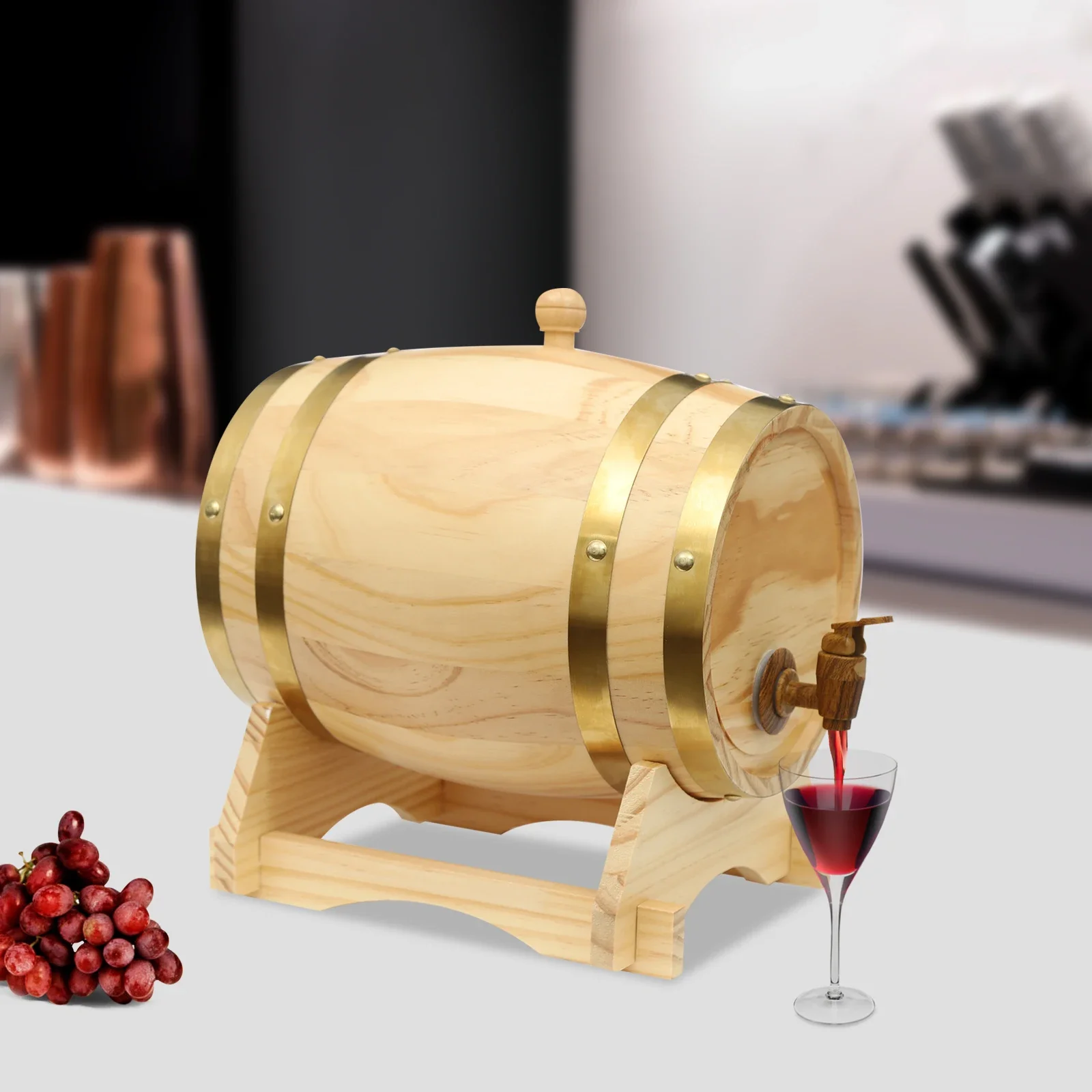 Modern Oval Pine Wood Wine Barrel | 5L Capacity with Stand for Whiskey & Wine Aging (Log Color, Assembly Required)
Modern Oval Pine Wood Wine Barrel | 5L Capacity with Stand for Whiskey & Wine Aging (Log Color, Assembly Required)