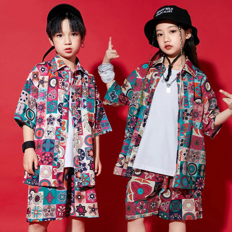 Summer Printing Jazz Dance Costume For Kids Hip Hop Dancewear Shirt Tops Shorts Girls Street Dance Performance Clothes YS3684
Summer Printing Jazz Dance Costume For Kids Hip Hop Dancewear Shirt Tops Shorts Girls Street Dance Performance Clothes YS3684