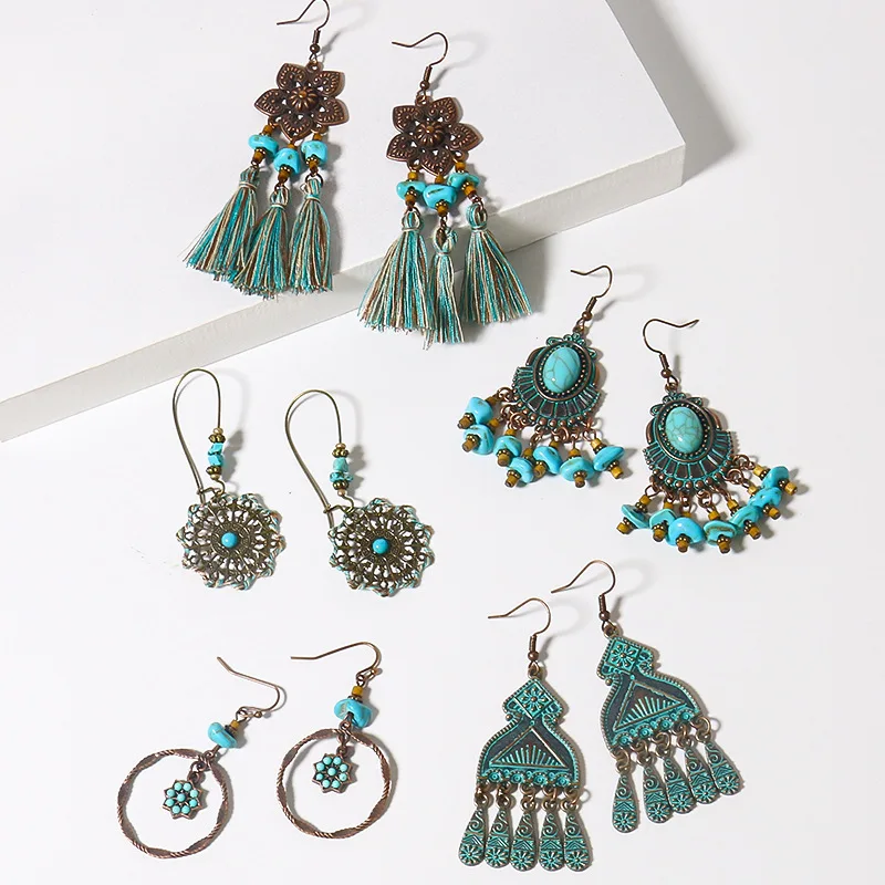 n Sle Floral Turquoise Imitation Plum Blossom Earrings Women's Faion Jewelry Cross-Border Ethnic Wind Ear Jewelry
n Sle Floral Turquoise Imitation Plum Blossom Earrings Women's Faion Jewelry Cross-Border Ethnic Wind Ear Jewelry