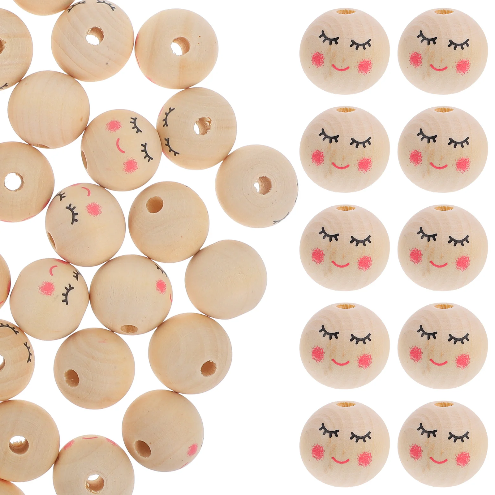 50pcs Wooden Craft Diy Smile Face Round Beads For Jewelry Making Large Hole Spacer Beads Bulk Craft Materials Decor
50pcs Wooden Craft Diy Smile Face Round Beads For Jewelry Making Large Hole Spacer Beads Bulk Craft Materials Decor