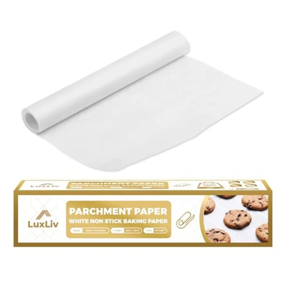 ® 12 in x 164 ft White Parchment Paper Roll for Baking Non-Stick Greaseproof Baking Paper, Cooking and Air Fryer Paper, Sourdou
® 12 in x 164 ft White Parchment Paper Roll for Baking Non-Stick Greaseproof Baking Paper, Cooking and Air Fryer Paper, Sourdou