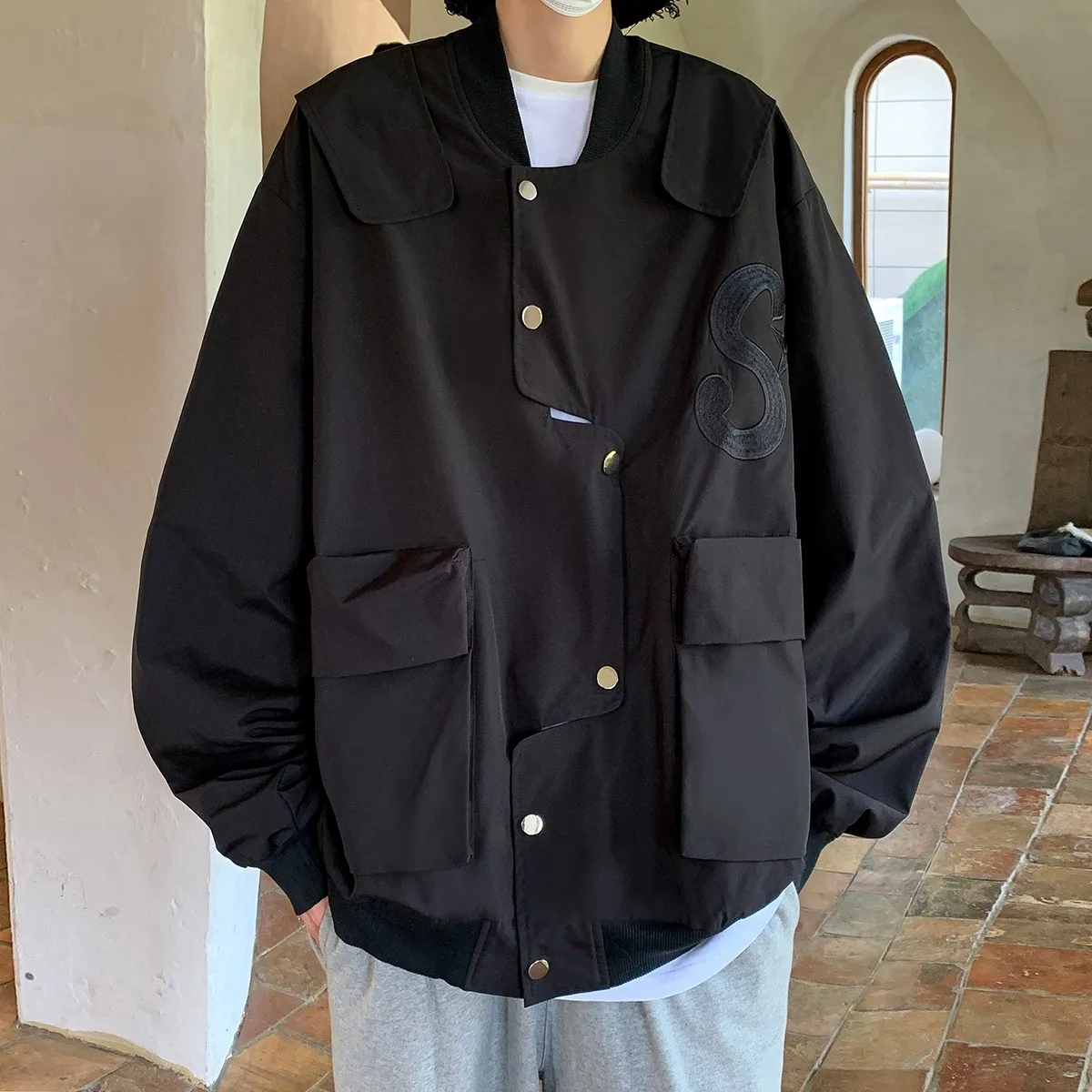 American High Street Unusual Men's Spring Autumn Loose Haome Baseball Jaet Pilot Coat Zipper Long Sve Anti-Wrinkle
American High Street Unusual Men's Spring Autumn Loose Haome Baseball Jaet Pilot Coat Zipper Long Sve Anti-Wrinkle