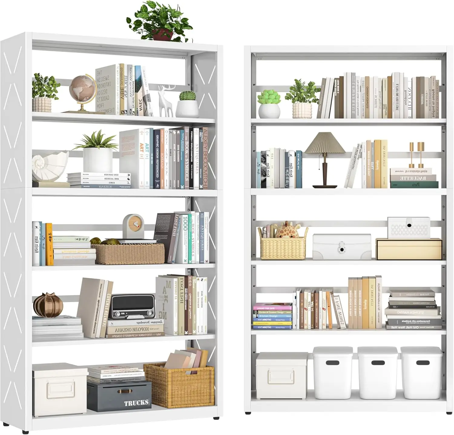 5 Tier Bookshelf, 55 Tall Bookcase, Metal Bookcase with Adjustable Shelves and Book Stopper, Modern Bookshelf for Bedroom, Livin
5 Tier Bookshelf, 55 Tall Bookcase, Metal Bookcase with Adjustable Shelves and Book Stopper, Modern Bookshelf for Bedroom, Livin