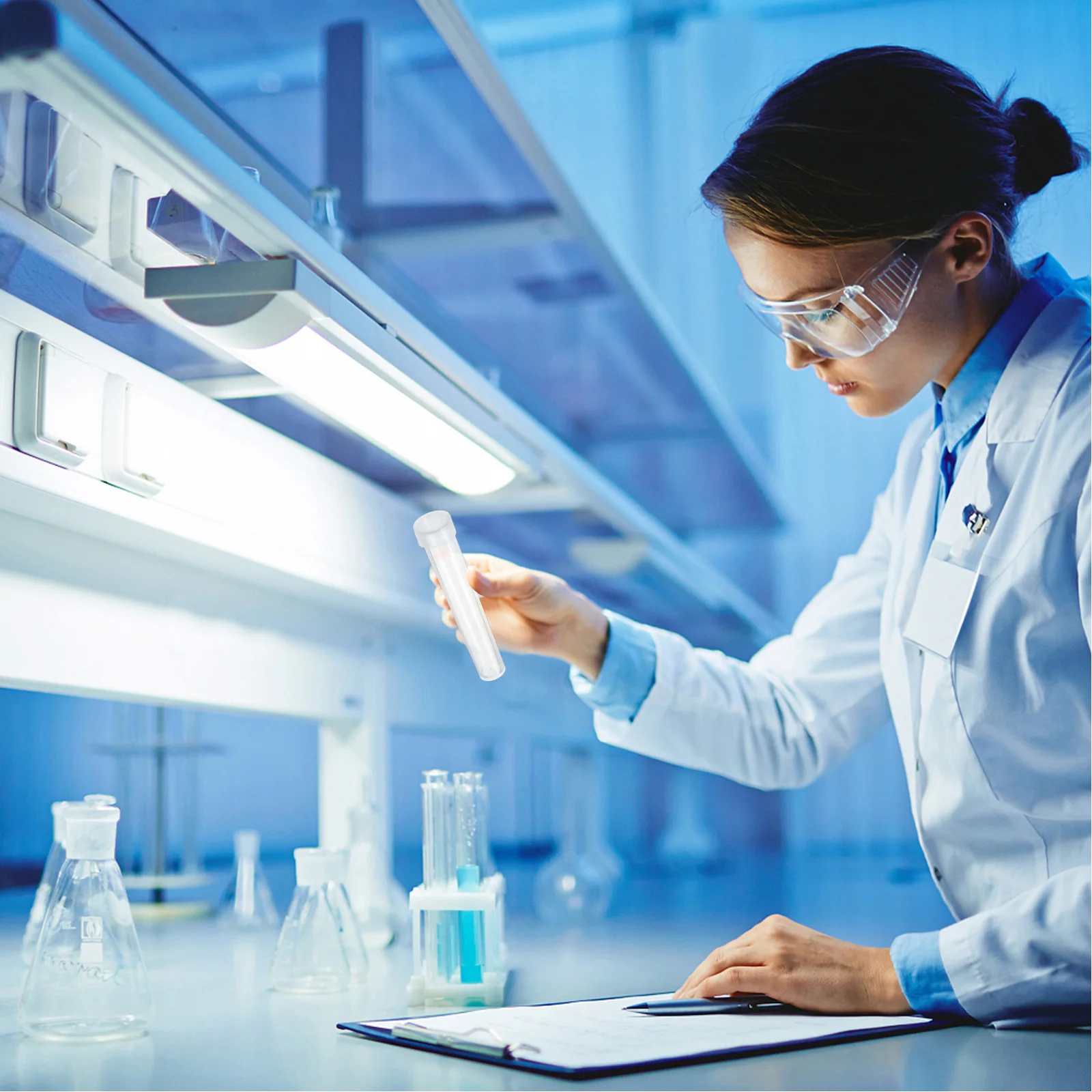 25Pcs Clear Test Tube Set Plastic Experiment Tube with Lid Compact Lightweight for Lab Research and Home Use Test Tubes
25Pcs Clear Test Tube Set Plastic Experiment Tube with Lid Compact Lightweight for Lab Research and Home Use Test Tubes