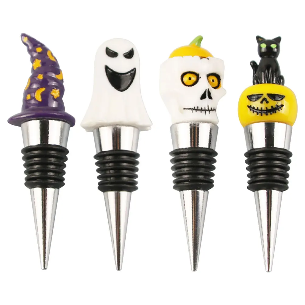 4pcs Bottle Stoppers Halloween Decor Pumpkin Ghost Cat Skull Design Reusable Alloy Corks Sealer for Bottles
4pcs Bottle Stoppers Halloween Decor Pumpkin Ghost Cat Skull Design Reusable Alloy Corks Sealer for Bottles