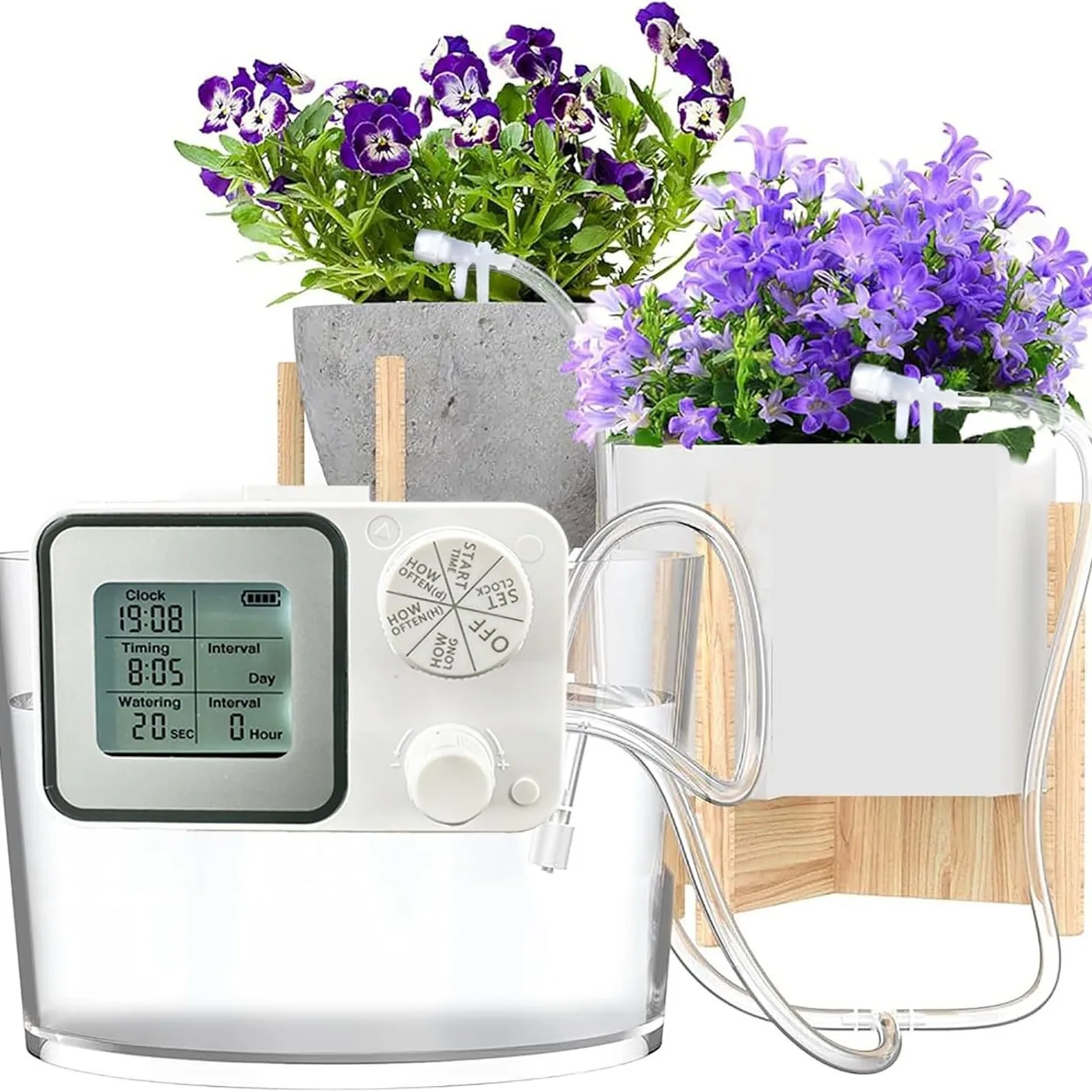 Garden watering device Home gardening Automatic flower watering machine Office potted plants Timed drip watering device
Garden watering device Home gardening Automatic flower watering machine Office potted plants Timed drip watering device