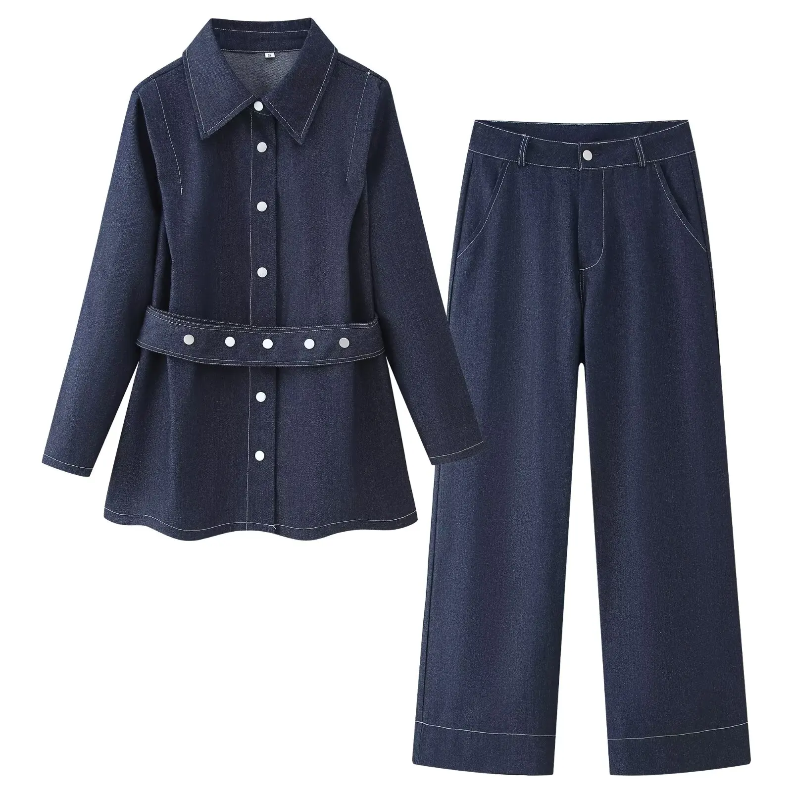 Taop&Za Women's 2025 Summer New French Retro Cool and Handsome Casual Versatile Denim Top + Wide-leg Jeans Set
Taop&Za Women's 2025 Summer New French Retro Cool and Handsome Casual Versatile Denim Top + Wide-leg Jeans Set