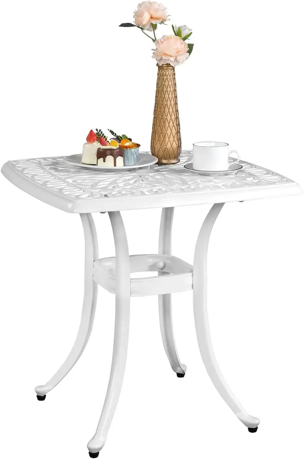 21” Cast Aluminum Outdoor Side Table with 1.6” Umbrella Hole, All Weather Square Patio Coffee Table Porch Table Outdoor Bistro
21” Cast Aluminum Outdoor Side Table with 1.6” Umbrella Hole, All Weather Square Patio Coffee Table Porch Table Outdoor Bistro