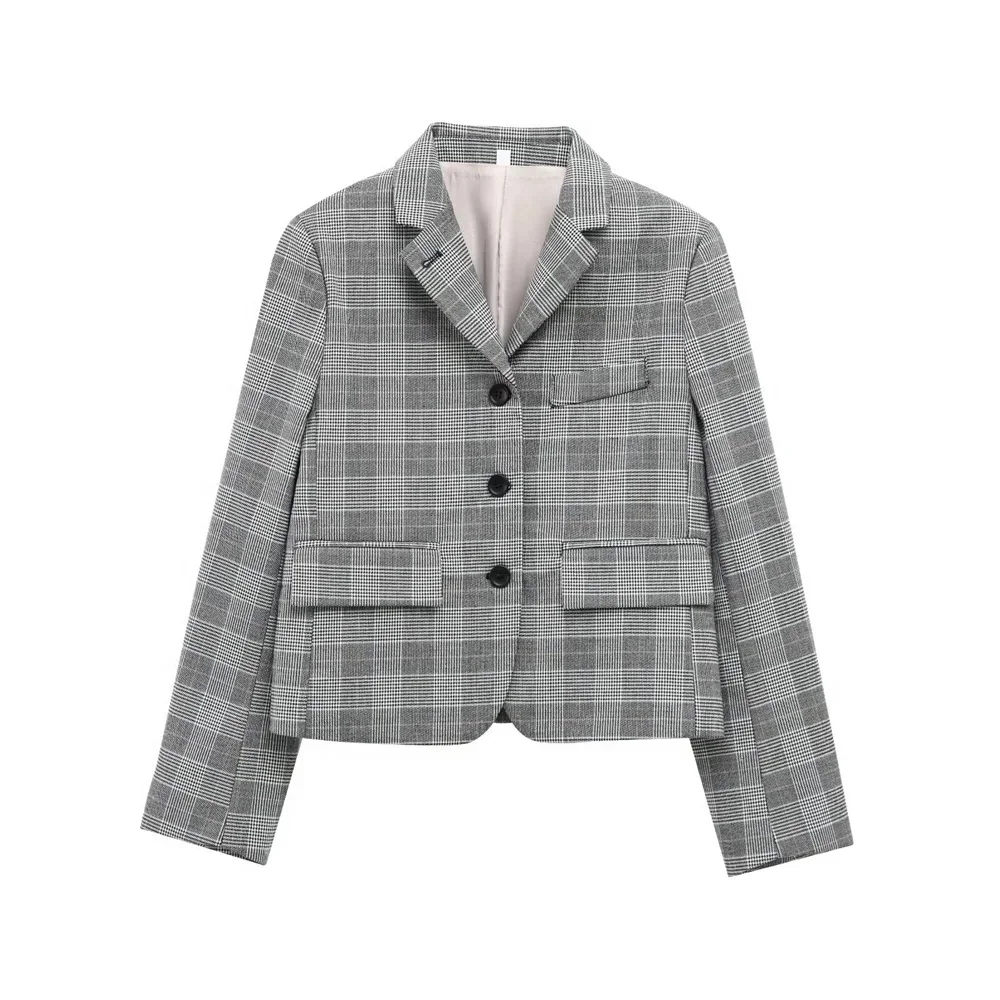 2025 TRAF Spring New Women's Versatile Single breasted Flip Collar Long Sleeve plaid Casual Suit Coat
2025 TRAF Spring New Women's Versatile Single breasted Flip Collar Long Sleeve plaid Casual Suit Coat