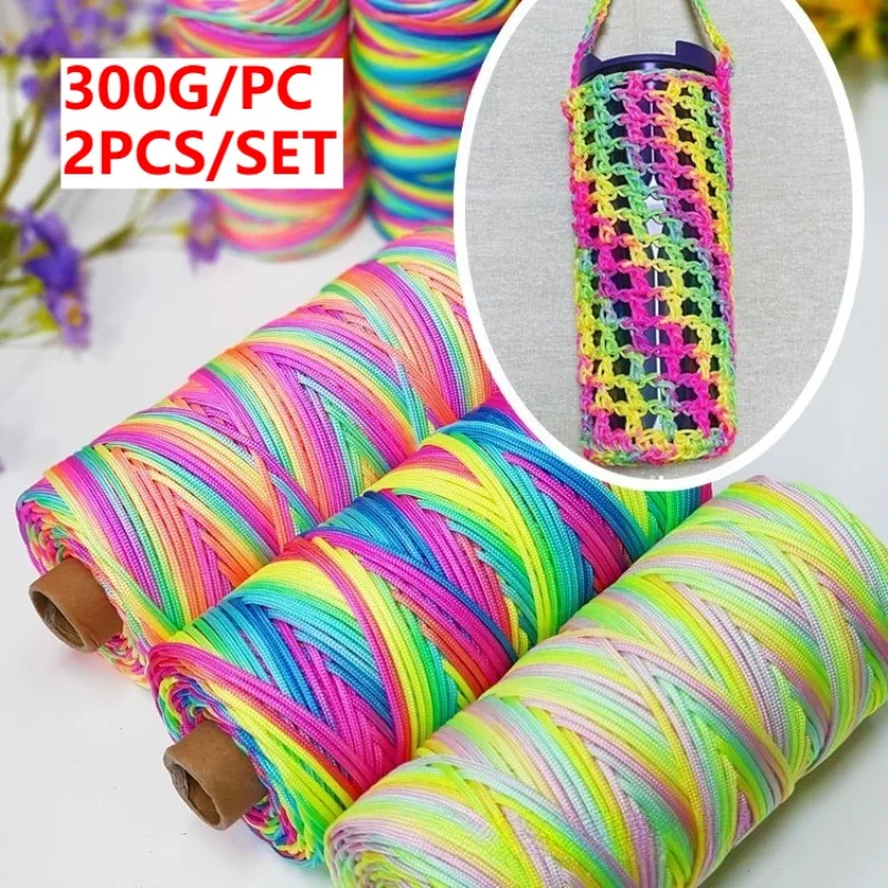 300G 2PCS 2MM Multi Color Cotton Rope Rainbow Cotton Yarn for DIY Crocheting Doorbell Making Wall Hanging Decoration Keyring
300G 2PCS 2MM Multi Color Cotton Rope Rainbow Cotton Yarn for DIY Crocheting Doorbell Making Wall Hanging Decoration Keyring