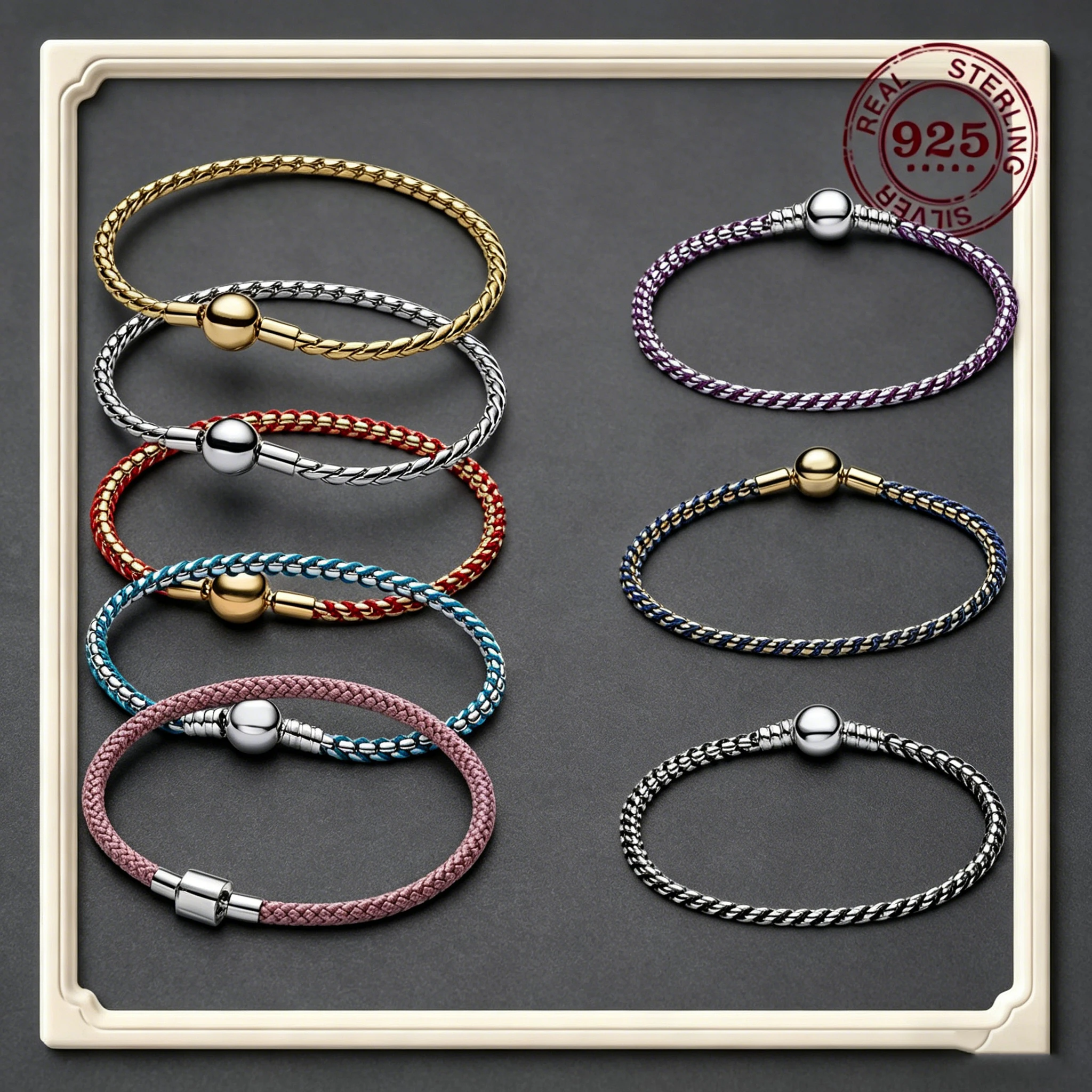 S925 silver new leather rope blue and white single-loop woven leather rope DIY basic bracelet exquisite jewelry
S925 silver new leather rope blue and white single-loop woven leather rope DIY basic bracelet exquisite jewelry