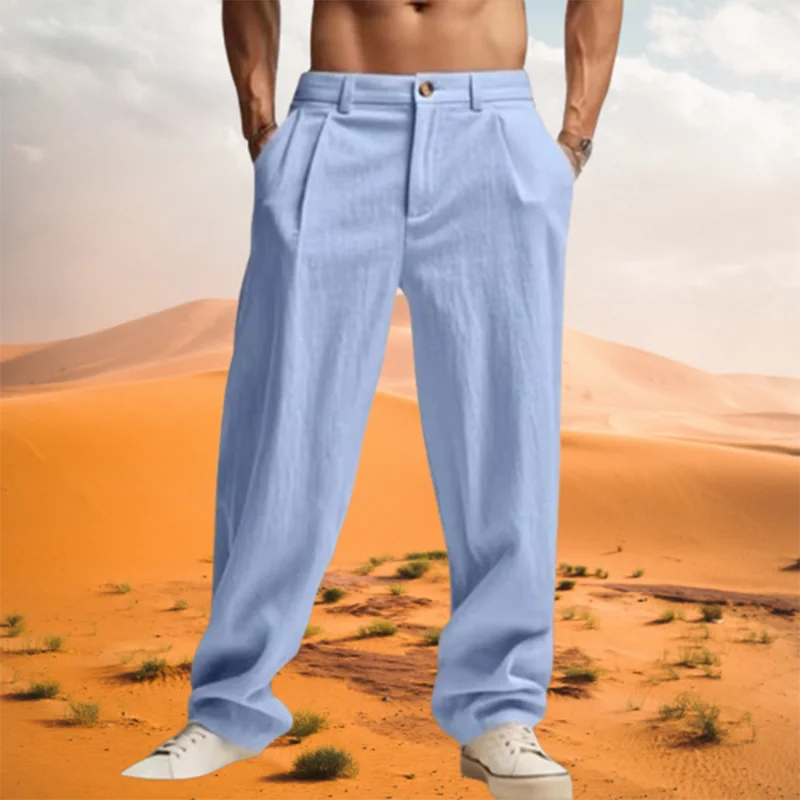 Fashionable Mens Solid Color Linen Pants Spring Summer Daily Casual Breathable Loose Straight Pants Men Vintage Linen Trousers
Fashionable Mens Solid Color Linen Pants Spring Summer Daily Casual Breathable Loose Straight Pants Men Vintage Linen Trousers