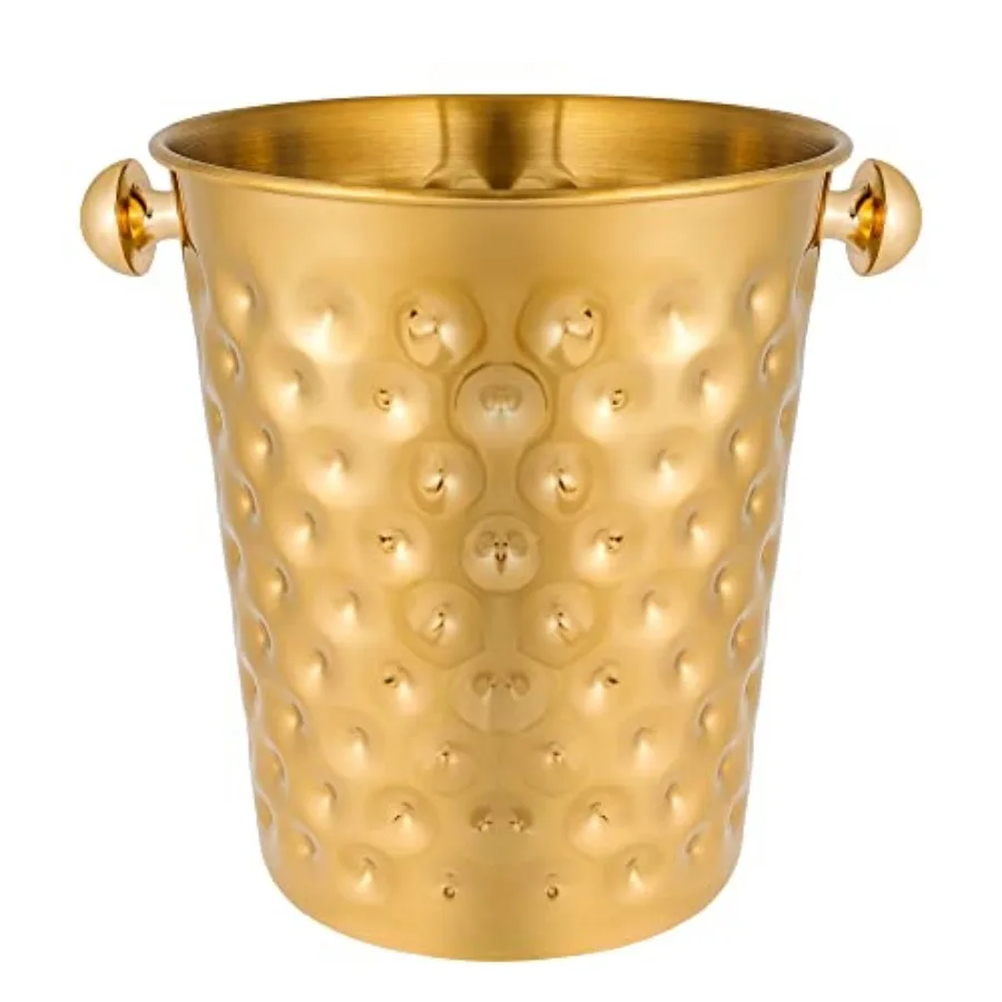 BARsics 5-Quart Metal Golden Champagne Bucket, Hammered Mirror Finish Stainless Steel Ice Bucket for Party, Wedding, Banquet Go
BARsics 5-Quart Metal Golden Champagne Bucket, Hammered Mirror Finish Stainless Steel Ice Bucket for Party, Wedding, Banquet Go