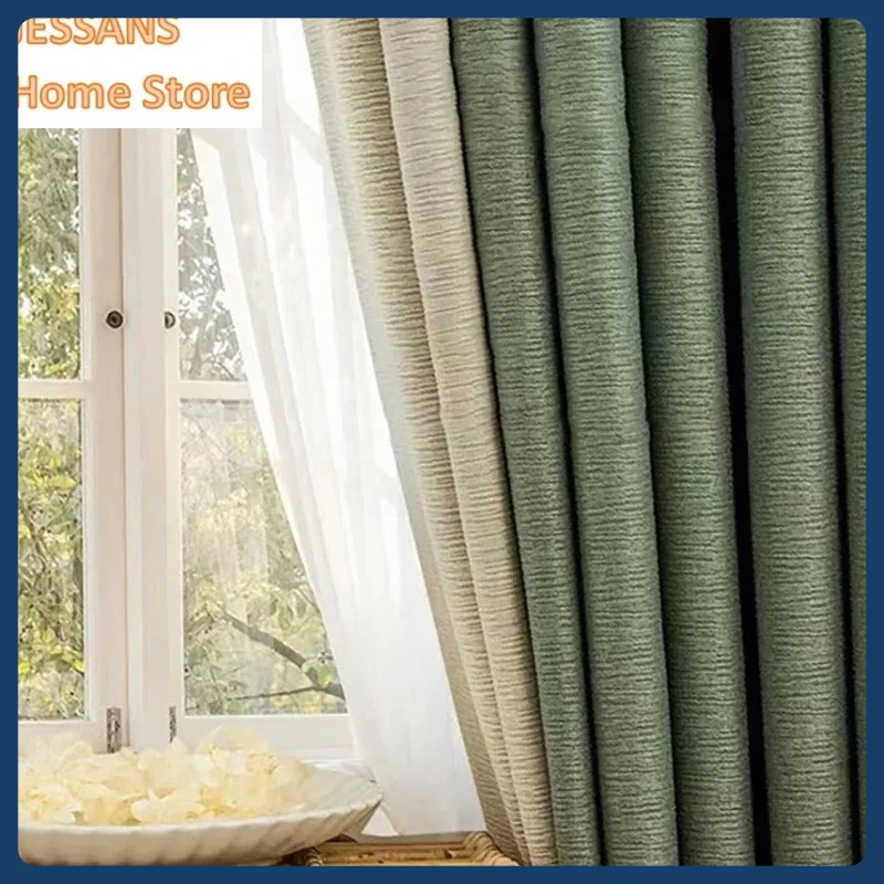 European Japanese Bedroom Living Room Curtains Cotton Linen Matcha Green Cream Curtains Modern Minimalist Blackout Drapes1pc
European Japanese Bedroom Living Room Curtains Cotton Linen Matcha Green Cream Curtains Modern Minimalist Blackout Drapes1pc