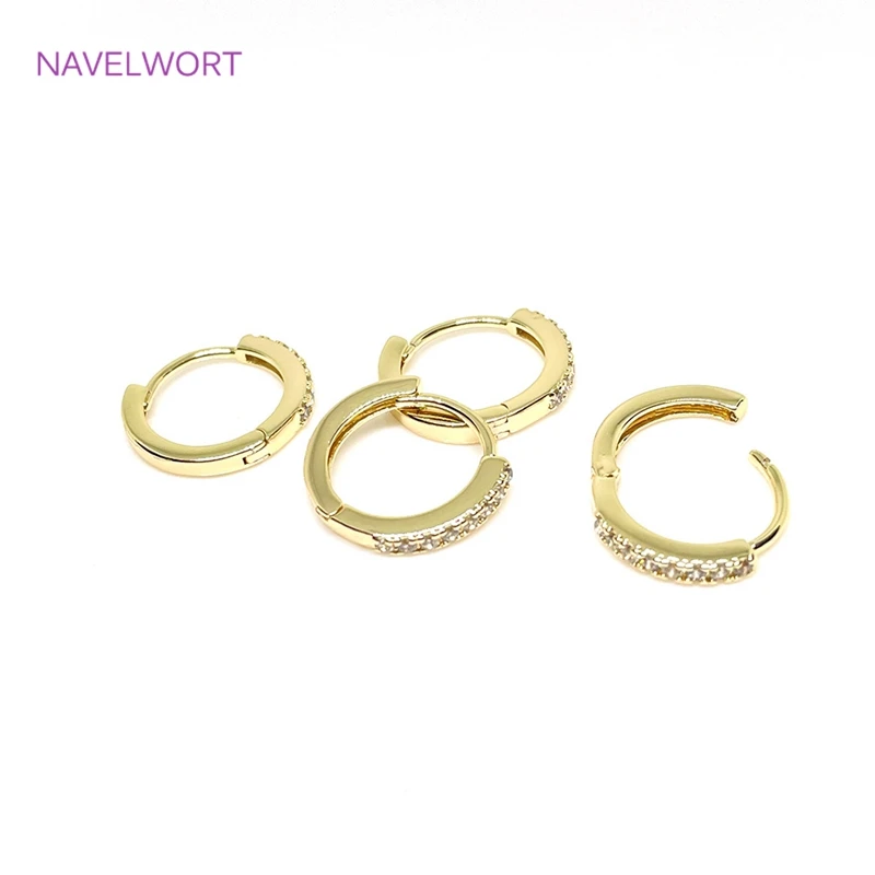 14K/18K Gold Plated Round Earring Hoop Brass Metal Inlaid Zircon Earring Clasps Hooks Fittings DIY Fashion Jewelry For Women
14K/18K Gold Plated Round Earring Hoop Brass Metal Inlaid Zircon Earring Clasps Hooks Fittings DIY Fashion Jewelry For Women