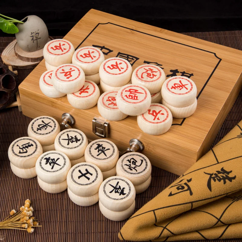 Wooden Chinese Chess Set Foldable Board Games Chinese Boxed Chess Game Pieces Gift
Wooden Chinese Chess Set Foldable Board Games Chinese Boxed Chess Game Pieces Gift