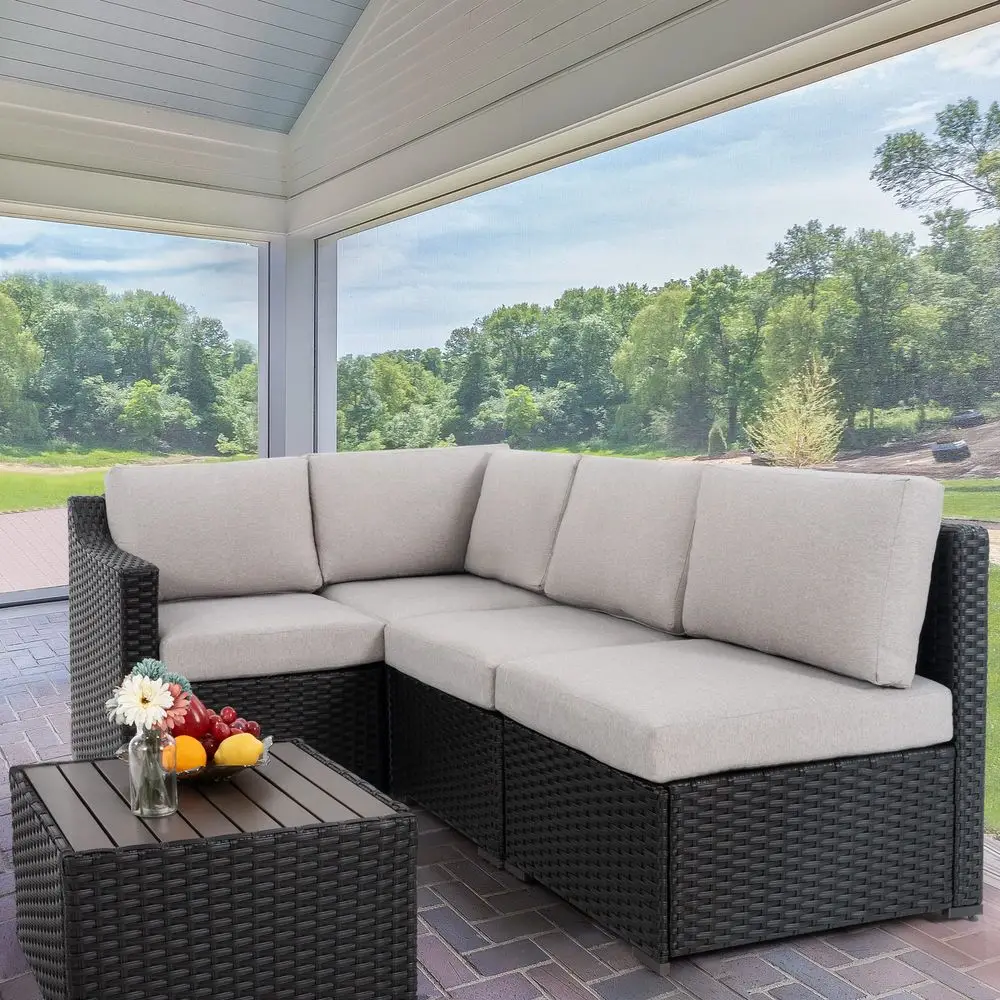 5 Piece Patio Conversation Set,AllWeather Patio Furniture Set,Outside Patio Furniture,4 Piece Outdoor sectional,PE Rattan Wicke
5 Piece Patio Conversation Set,AllWeather Patio Furniture Set,Outside Patio Furniture,4 Piece Outdoor sectional,PE Rattan Wicke