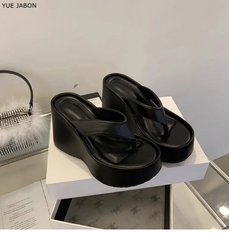 Black Design Summer Chunky Woman Slippers Fashion Platform Wedges Flip Flops High Heel Silvery Ladies Shoes Zapatillas De Mujer
Black Design Summer Chunky Woman Slippers Fashion Platform Wedges Flip Flops High Heel Silvery Ladies Shoes Zapatillas De Mujer