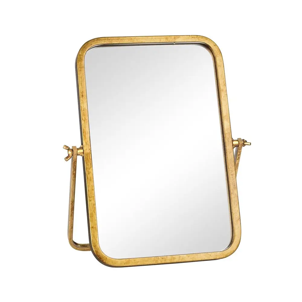 Makeup Desk Mirror, 12 L x 7.9 W Antique Gold Vanity Table Mirror, Metal Framed Rectangular Small Standing Mirrors, 360 Adjusta
Makeup Desk Mirror, 12 L x 7.9 W Antique Gold Vanity Table Mirror, Metal Framed Rectangular Small Standing Mirrors, 360 Adjusta