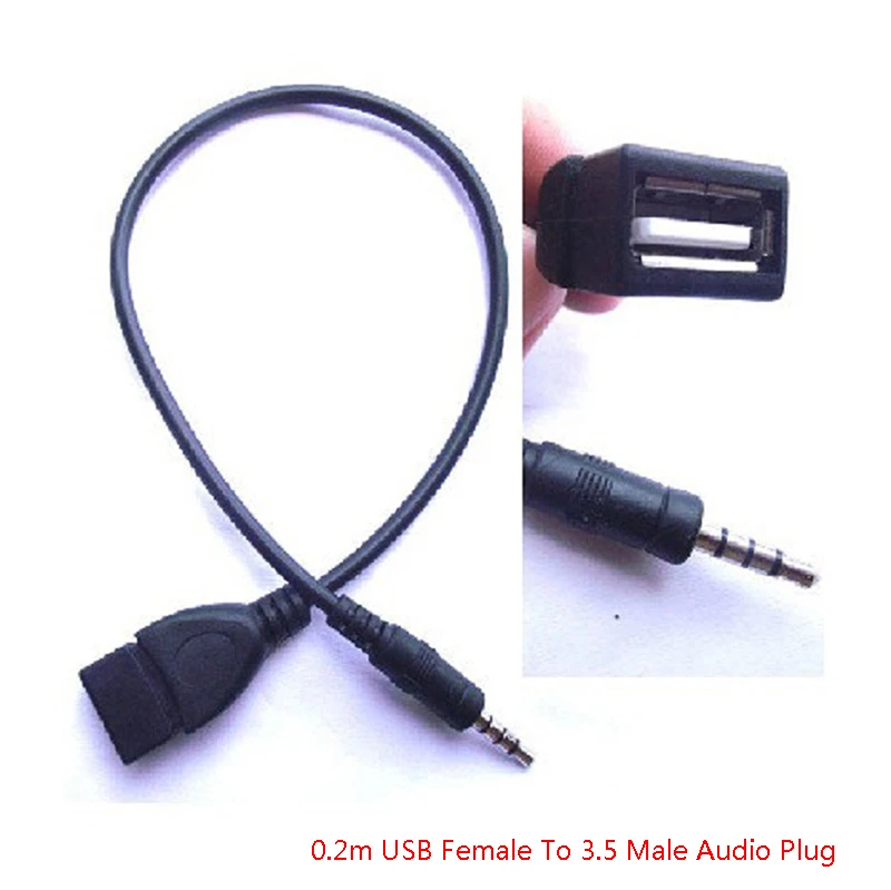 0.2 M 3.5mm Male Audio AUX Jack to USB 2.0 Type A Female OTG Converter Adapter Cable Wire Cord Stereo Audio Plug Car Accessories
0.2 M 3.5mm Male Audio AUX Jack to USB 2.0 Type A Female OTG Converter Adapter Cable Wire Cord Stereo Audio Plug Car Accessories