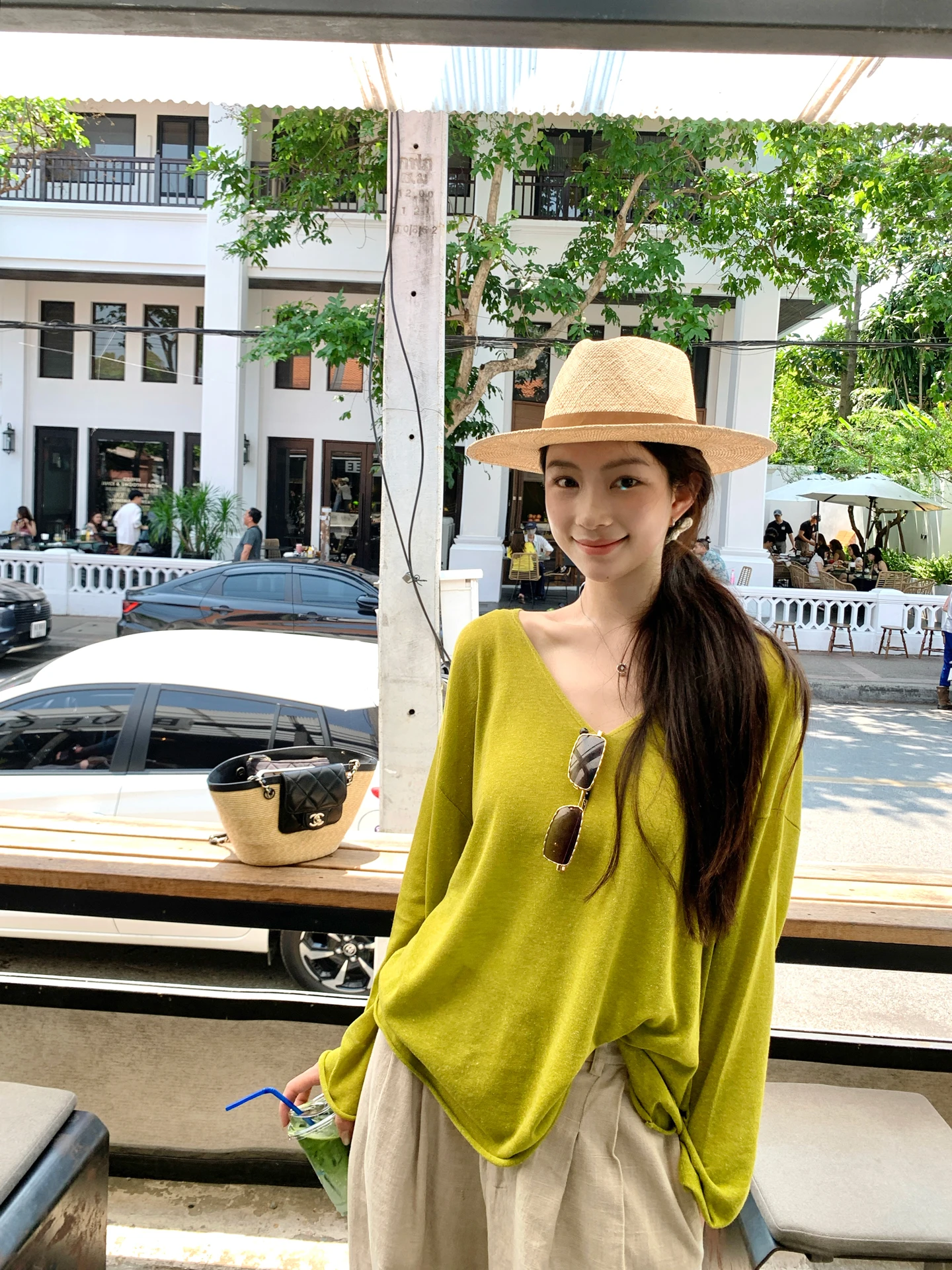 By1171 Lin Lyocell Loose V-Neck Knitted Cover up Slimming Versatile Breathable Sun Protection Spring Summer Top Women's Fashion
By1171 Lin Lyocell Loose V-Neck Knitted Cover up Slimming Versatile Breathable Sun Protection Spring Summer Top Women's Fashion