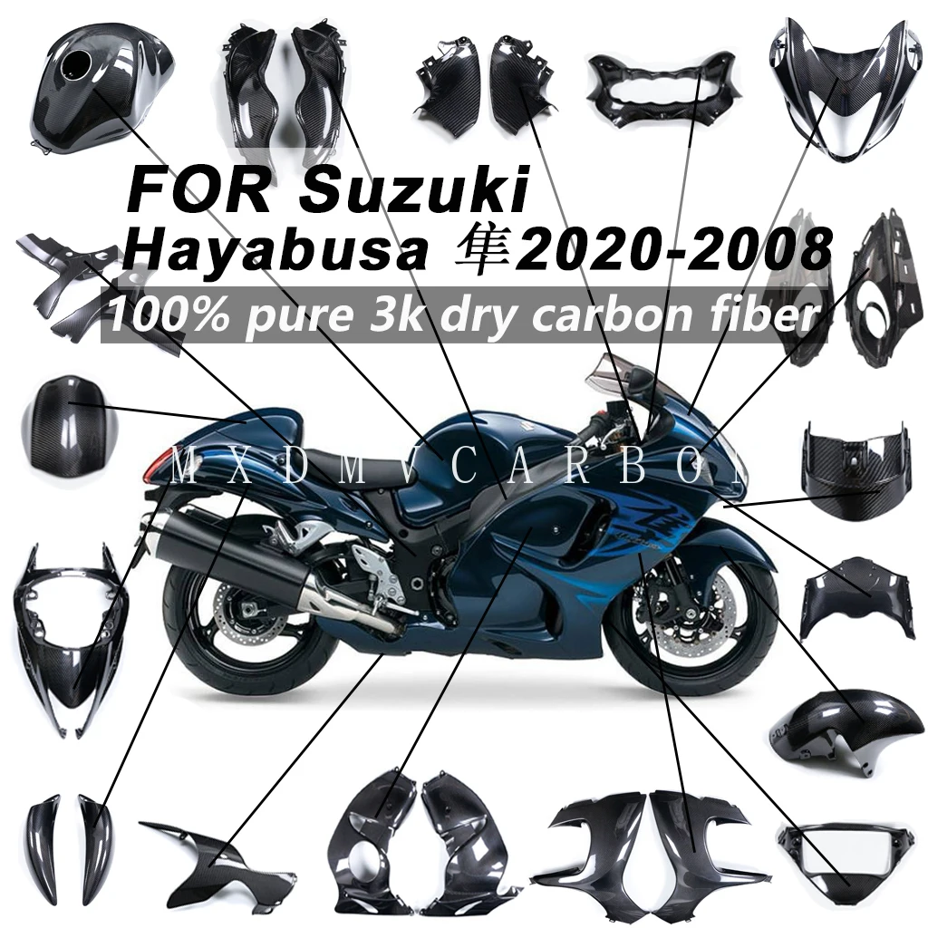 For Suzuki GSX1300R 2020-2008 Hayabusa gen 2 Motorcycle 3K Dry Carbon Fiber Fender Fuel Tank Cover Side Panel Full Fairing Kits
For Suzuki GSX1300R 2020-2008 Hayabusa gen 2 Motorcycle 3K Dry Carbon Fiber Fender Fuel Tank Cover Side Panel Full Fairing Kits